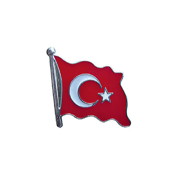 Dalgalı Türk Bayrağı Yaka Rozet HZR 02